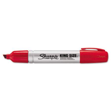 Sharpie King Size Permanent Marker, Broad Chisel Tip, Red, Dozen (15002)