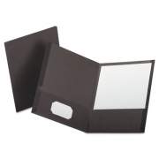 Oxford Linen Finish Twin Pocket Folders, 100-Sheet Capacity, 11 x 8.5, Gray, 25/Box (53405)