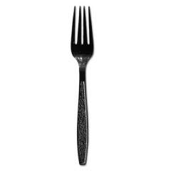 Dart Guildware Heavyweight Plastic Forks, Black, 1000/Carton (GDR5FK)