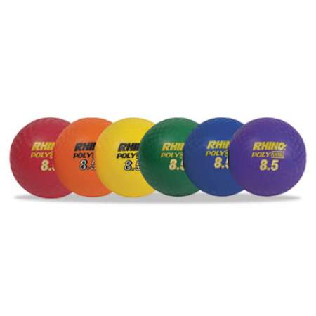 Champion Sports Rhino Playground Ball Set, 8.5" Diameter, Assorted Colors, 6/Set (PX85SET)