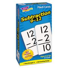 TREND Skill Drill Flash Cards, Subtraction, 3 x 6, Black and White, 91/Pack (T53103)