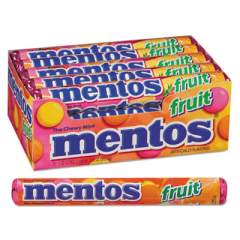 Mentos Chewy Mints, 1.32 oz, Mixed Fruit, 15 Rolls/Box (4181)