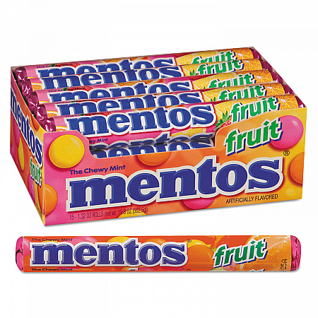 Chewy Mints, 1.32 oz, Mixed Fruit, 15 Rolls/Box (4181)
