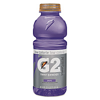 G2 Perform 02 Low-Calorie Thirst Quencher, Grape, 20 oz Bottle, 24/Carton (04060)