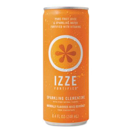 IZZE Fortified Sparkling Juice, Clementine, 8.4 oz Can, 24/Carton (15054)