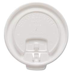 Dart Lift Back and Lock Tab Cup Lids for Foam Cups, Fits 10 oz Trophy Cups, White, 100/Pack (DLX10RPK)