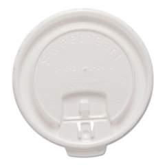 Dart Lift Back and Lock Tab Cup Lids for Foam Cups, Fits 12 oz Trophy Cups, White, 100/Pack (DLX12RPK)