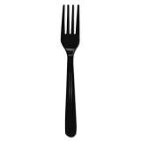 GEN Heavyweight Cutlery, Forks, 7", Polypropylene, Black, 1000/Carton (HYBFK)