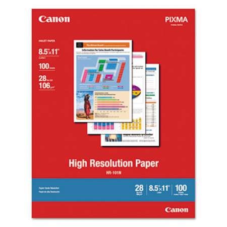 Canon High Resolution Paper, 8.5 x 11, Matte White, 100/Pack (1033A011)
