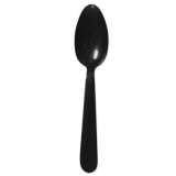 GEN Heavyweight Cutlery, Spoons, 6 1/2", Polypropylene, Black, 1000/Carton (HYBS)