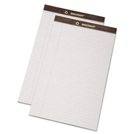 AbilityOne 7530013723109 SKILCRAFT Legal Pads, Wide/Legal Rule, Brown Leatherette Headband, 50 White 8.5 x 14 Sheets, Dozen