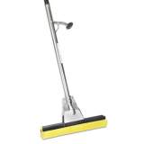 AbilityOne SKILCRAFT Industrial Steel Mop, 12" Wide Yellow Cellulose Head, 52" Sliver Steel Handle (3837799)