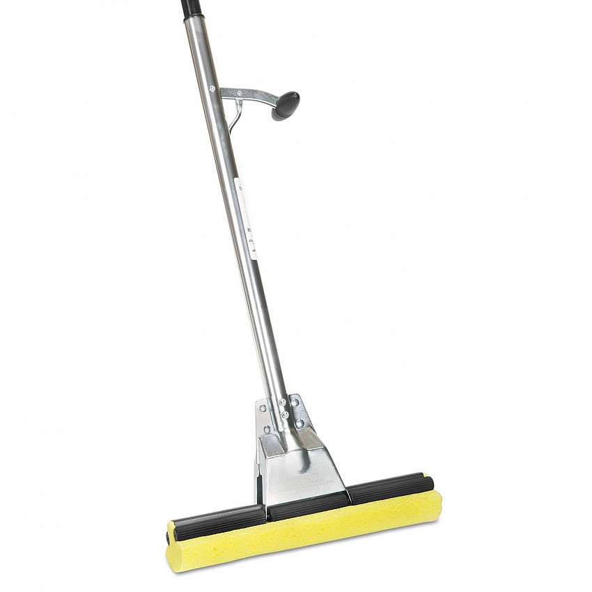 7920013837799, SKILCRAFT Industrial Steel Mop, 12" Yellow Cellulose Head, 52" Sliver Steel Handle (3837799)