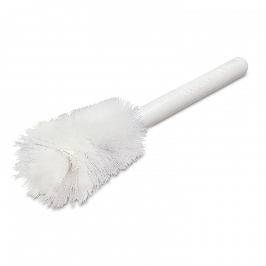 Sparta Handle Bottle Brush for Pint Bottles, White Polyester Bristles, 4.5" Brush, 7.5" White Plastic Handle 12/Carton (4046600CT)