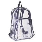 Eastsport Backpack, PVC Plastic, 12 1/2 x 5 1/2 x 17 1/2, Clear/Black (193971BJBLK)