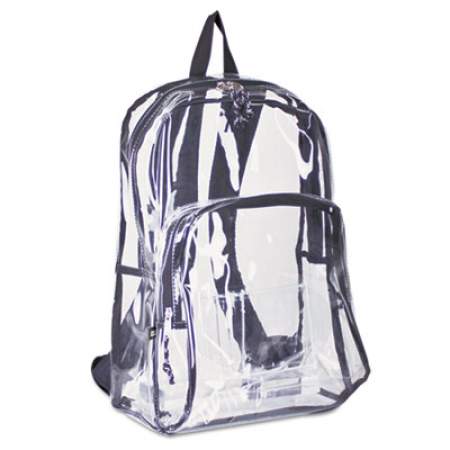 Eastsport Backpack, PVC Plastic, 12 1/2 x 5 1/2 x 17 1/2, Clear/Black (193971BJBLK)