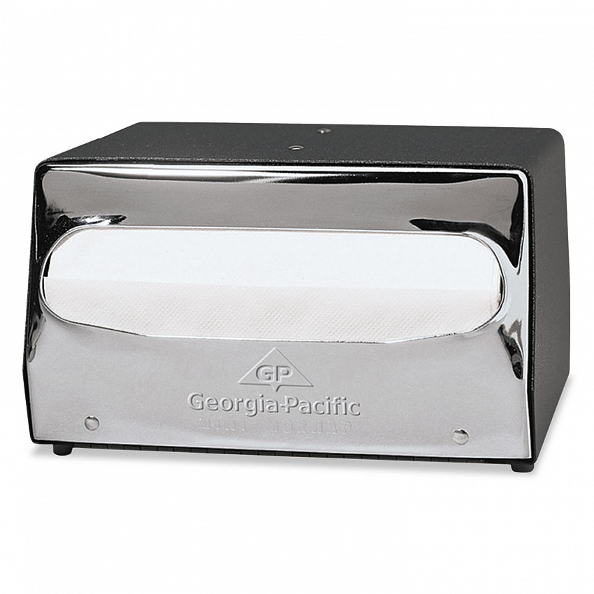 Mini MorNap Mini-Fold Tabletop Napkin Dispenser, 7.9 x 11.5 x 4.9, Black/Chrome (51202CT)
