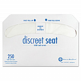 Discreet Seat Half-Fold Toilet Seat Covers, 14.25 x 16.5, White, 250/Pack, 20 Packs/Carton (DS5000CT)