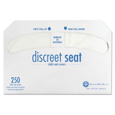 HOSPECO Discreet Seat Half-Fold Toilet Seat Covers, White, 250/pack, 20 Packs/carton (DS5000CT)