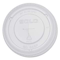 Dart PETE Flat Straw-Slot Cold Cup Lids, Fits 16 oz Cups, Clear, 100/Pack, 10 Packs/Carton (668TS)