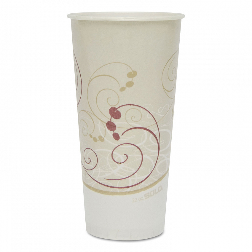 Symphony Treated-Paper Cold Cups, 22 oz, White/Beige/Red, 50/Bag, 20 Bags/Carton (RS22NSYM)