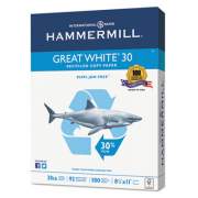 Hammermill Great White 30 Recycled Print Paper, 92 Bright, 20lb, 8.5 x 11, White, 500 Sheets/Ream, 5 Reams/Carton (86710)