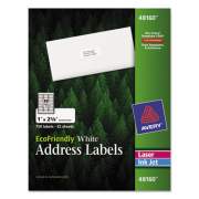 Avery EcoFriendly Mailing Labels, Inkjet/Laser Printers, 1 x 2.63, White, 30/Sheet, 25 Sheets/Pack (48160)