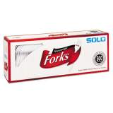 SOLO Cup Company Heavyweight Plastic Cutlery, Forks, White, 6.41", 500/Carton (827263)