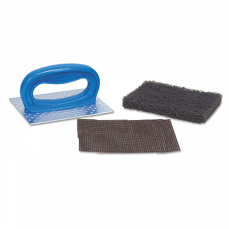Griddle Pad Holder Kit, 4 x 5.25, Blue/Steel, 10/Carton (08297)