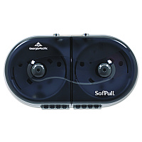 SofPull Mini Center-Pull Twin-Roll Bath Tissue Dispenser, 16.38 x 7.2 x 9.3, Smoke (56516)