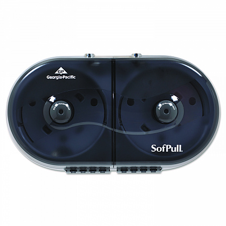 SofPull Mini Center-Pull Twin-Roll Bath Tissue Dispenser, 16.38 x 7.2 x 9.3, Smoke (56516)