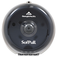 SofPull Mini Center-Pull Single-Roll Bath Tissue Dispenser, 8.75 x 7 x 9, Smoke (56513)