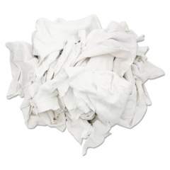 HOSPECO Reclaimed White Sweatshirt Rags, Bleached White, 50 Lb Box (33350)