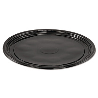 Caterline Casuals Thermoformed Platters, 12" Diameter, Black. Plastic, 25/Carton (A512PBL)
