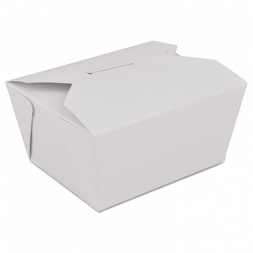 ChampPak Retro Carryout Boxes, #1, 4.38 x 3.5 x 2 5, White, Paper, 300/Carton (0771)