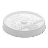 Dart Sip Thru Lids, Fits 10 oz to 12 oz Foam Cups, Plastic, White, 1,000/Carton (10UL)