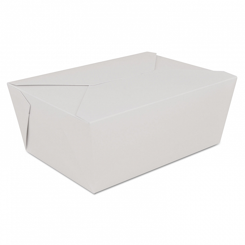 ChampPak Retro Carryout Boxes, #4, 7.75 x 5.5 x 3.5, White, Paper, 160/Carton (0774)
