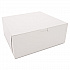 White One-Piece Non-Window Bakery Boxes, 10 x 10 x 4, White, Paper, 100/Carton (0973)