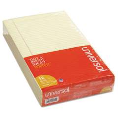 Universal Glue Top Pads, Wide/Legal Rule, 50 Canary-Yellow 8.5 x 14 Sheets, Dozen (50000)