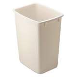 Rubbermaid Open-Top Wastebasket, Rectangular, Plastic, 9 Gal, Bisque, 6/carton (2806BISCT)