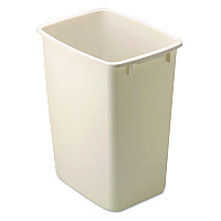 Open-Top Wastebasket, 9 gal, Plastic, Bisque, 6/Carton (2806BISCT)