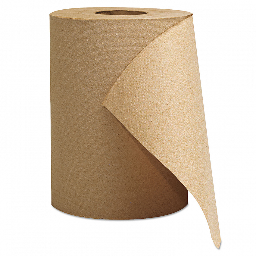 Hardwound Roll Towels, 1-Ply, 8" x 300 ft, Natural, 12 Rolls/Carton (1804)