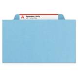 Smead Six-Section Pressboard Top Tab Classification Folders with SafeSHIELD Fasteners, 2 Dividers, Letter Size, Blue, 10/Box (14030)