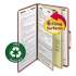 Smead 100% Recycled Pressboard Classification Folders, 2 Dividers, Legal Size, Red, 10/Box (19023)