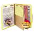 Smead 6-Section Pressboard Top Tab Pocket-Style Classification Folders with SafeSHIELD Fasteners, 2 Dividers, Letter, Yellow, 10/BX (14084)