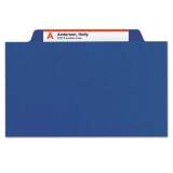 Smead Six-Section Pressboard Top Tab Classification Folders with SafeSHIELD Fasteners, 2 Dividers, Letter Size, Dark Blue, 10/Box (14032)