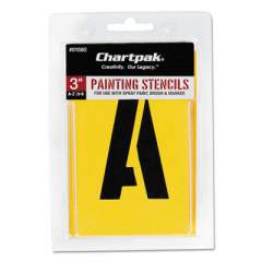Chartpak Professionial Lettering Stencils, Painting Stencil Set, A-Z Set/0-9, 3", Manila, 35/Set (01560)