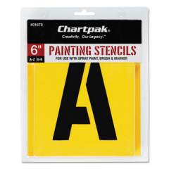 Chartpak Professional Lettering Stencils, Painting Stencil Set, A-Z Set/0-9, 6", Manila, 35/Set (01575)