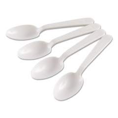 GEN Heavyweight Cutlery, Teaspoons, Polypropylene, White, 1000/Carton (HYWS)
