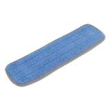 Boardwalk Microfiber Mop Head, Blue, 18 x 5, Split Microfiber, Hook and Loop Back, Dozen (MFM185BCFDZ)